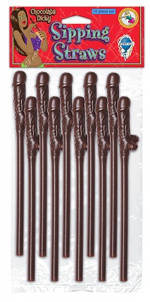 Chocolate Dicky Sipping Straws 10/pk