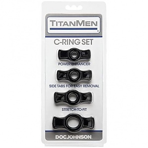 Titanmen Cock Ring Set Black